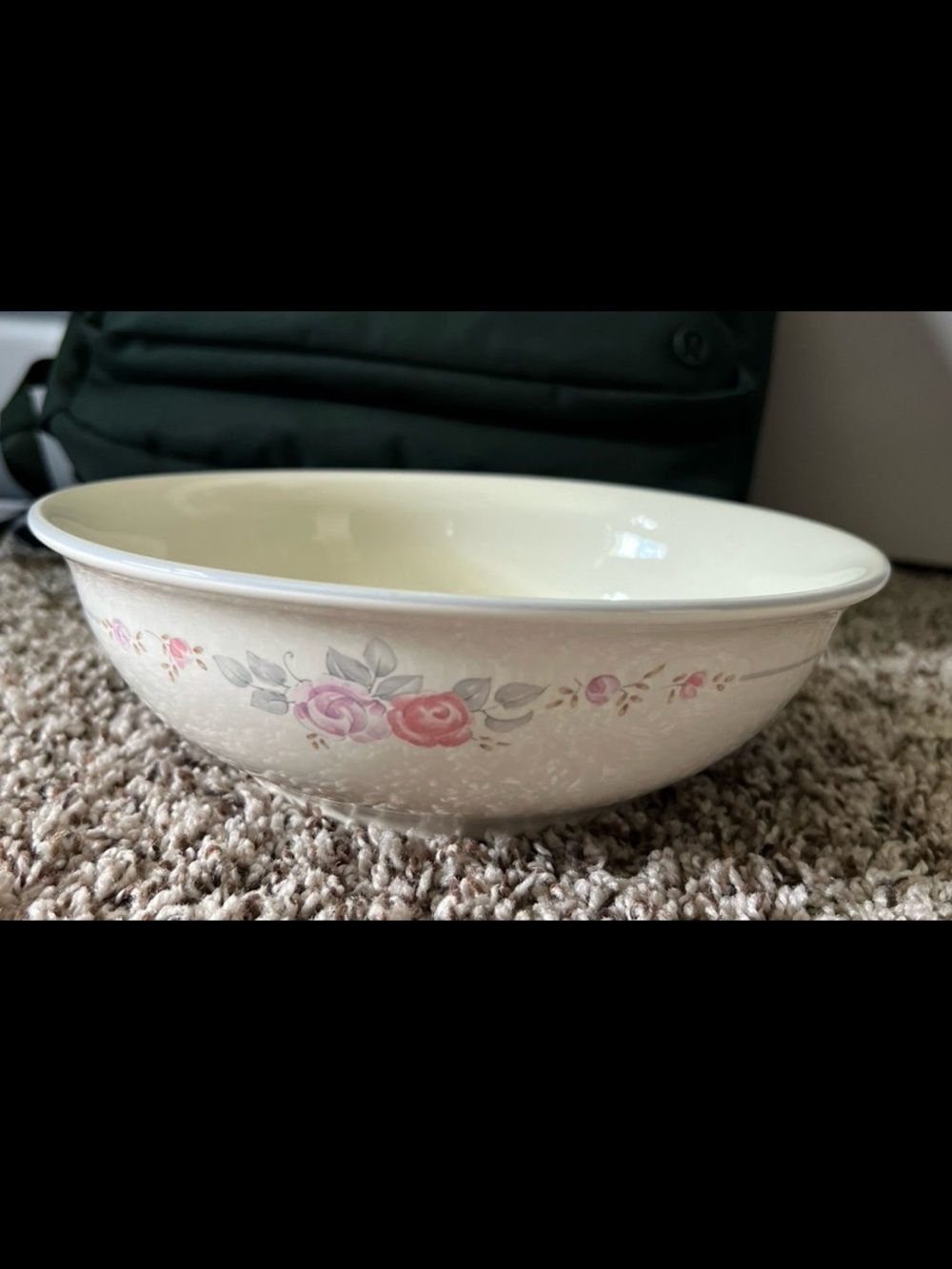Pfaltzgraff Trousseau Pink and Purple Flower Vegetable Bowl